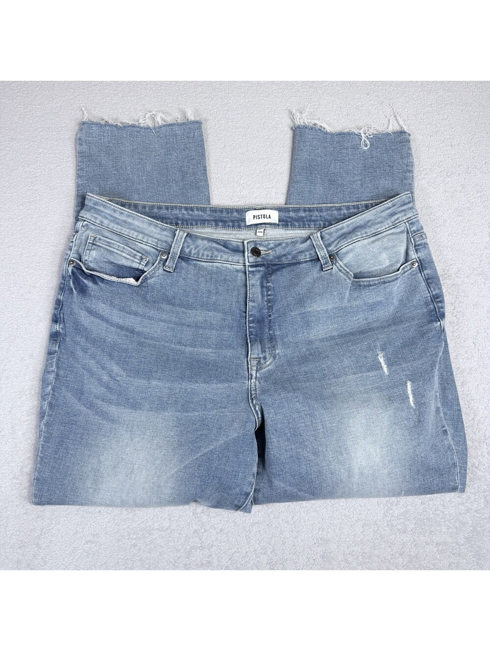 Pistola Audrey Distressed High-Rise Cropped Skinny Jeans in Better Half Wash 22W